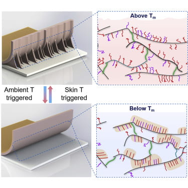 Skin temperature-triggered, debonding-on-demand sticker for a self-powered mechanosensitive communication system